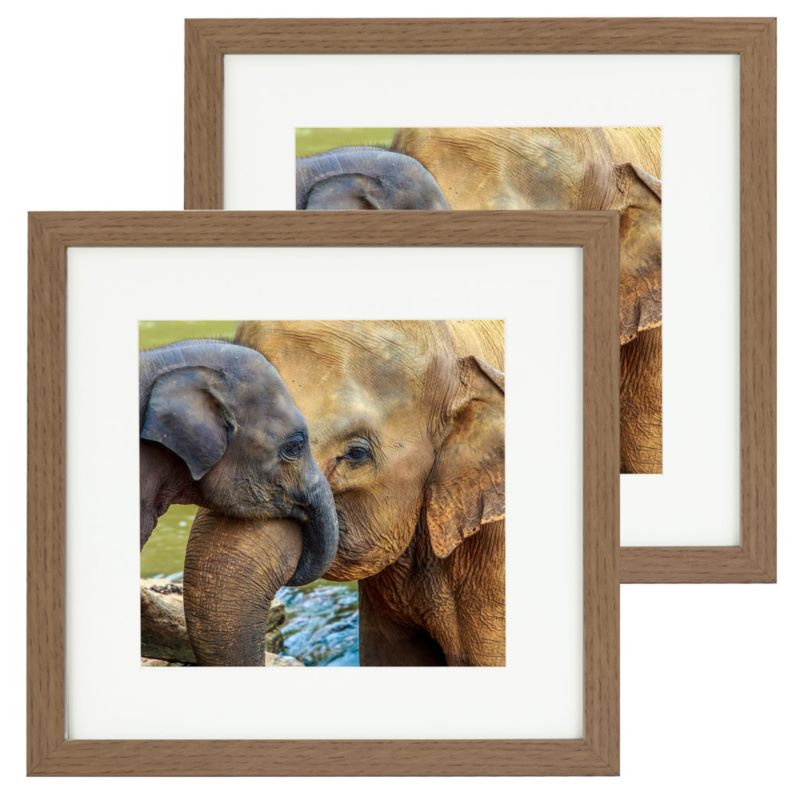 Zestaw ramek na zdjęcia BD art kwadratowe 28x28 cm dębowe passe-partout brązowe 2 szt.