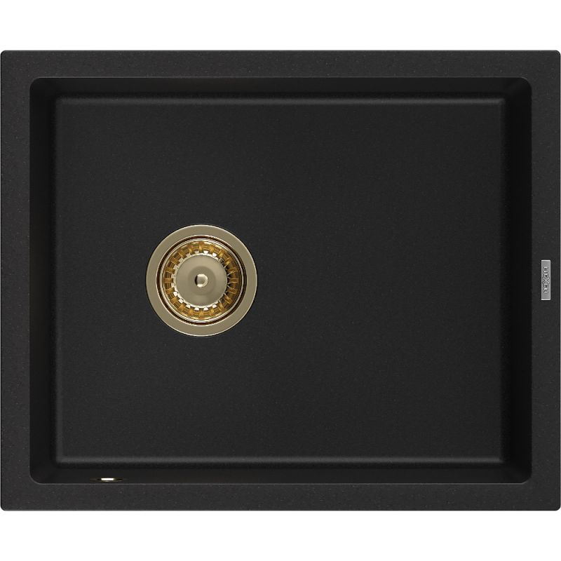 Zlewozmywak granitowy Mexen Pedro 1-komorowy czarny nakrapiany 560 x 460 mm - 6508561000-76-G 1 szt.