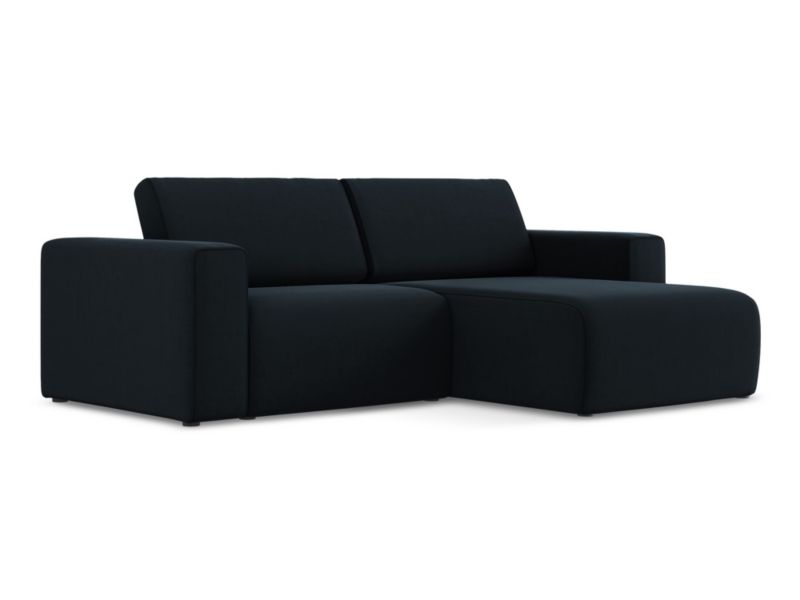 Narożnik prawostronny LaMiaSofa CASERTA z tkaniny welwetowej 224x167 cm królewski niebieski 1 szt.