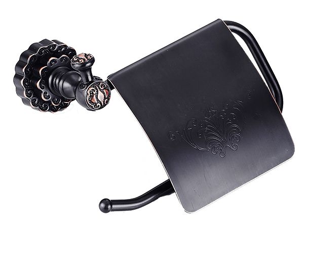 Uchwyt na papier toaletowy Lauferi CECEA mosiężny czarny retro 1 szt.