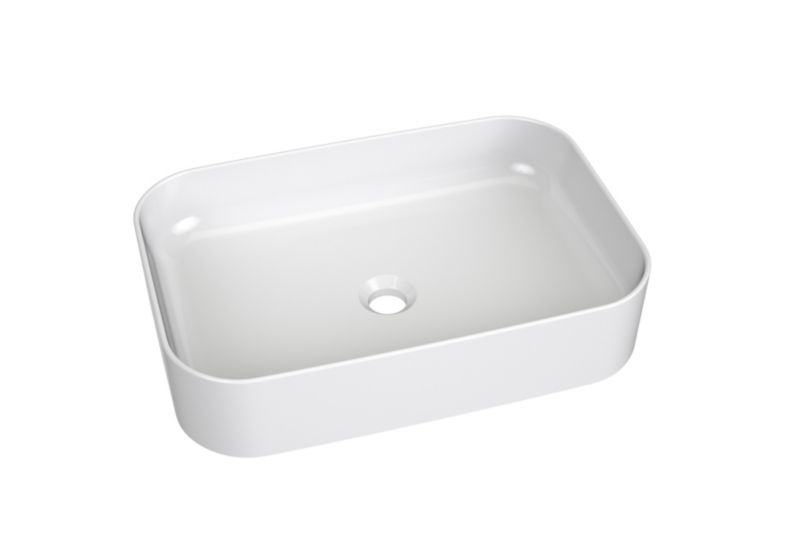 Prostokątna umywalka ceramiczna nablatowa Ravak Ceramic R Slim 550 biała 1 szt