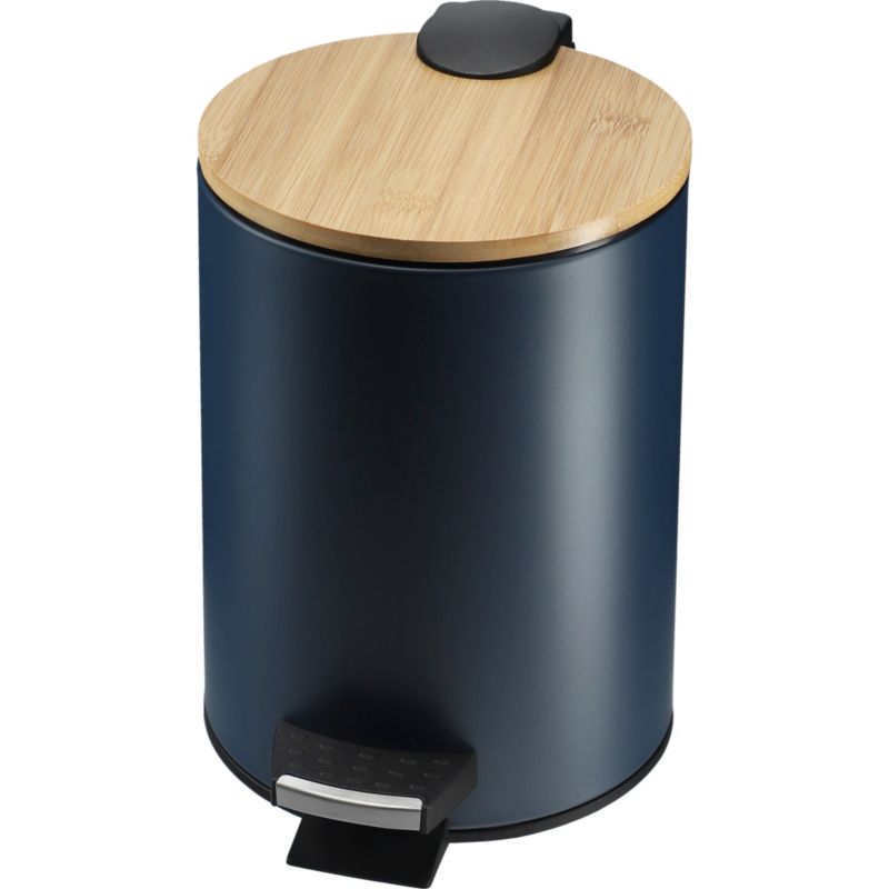 Kosz Na Śmieci KADAX Łazienkowy 3L Łazienki Bambus Granat mały metalowy Z Pedałem 1 szt.