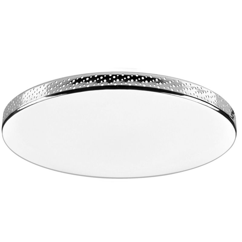 Plafon sufitowy lampa Polux Moon biały chromowany LED 18W 4000K 1850lm IP44 wym: 6,5 x 35,5 x 35,5 cm tworzywo sztuczne - 1 szt.