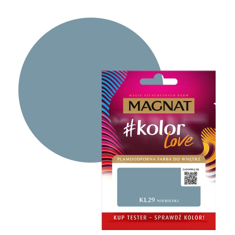 Tester farby plamoodpornej Magnat #kolorLove KL29 niebieski 0,025 l