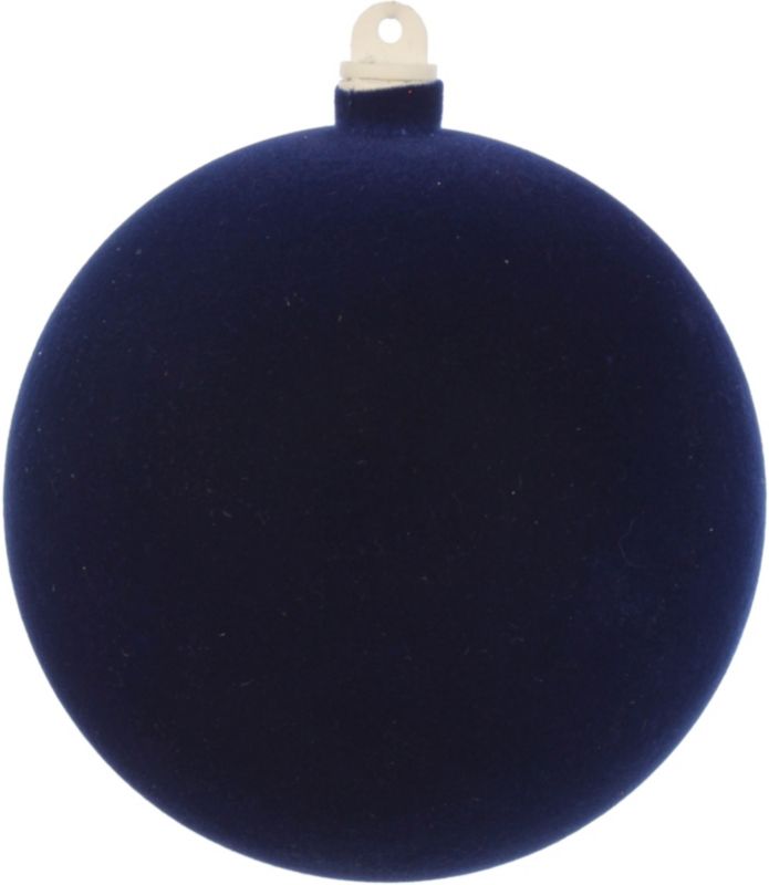 Bombka plastikowa flokowana 80 mm granatowa