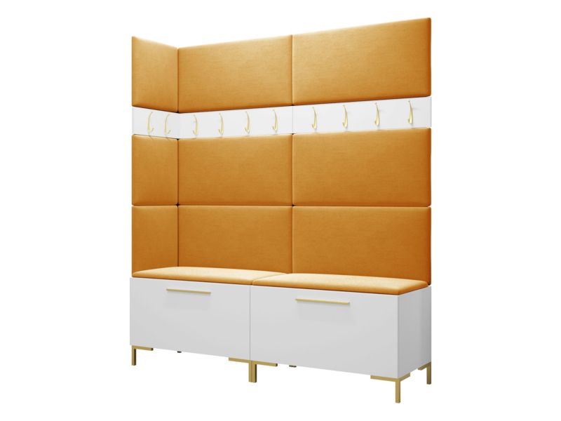 Garderoba MIRJAN 24 Zilion V biały + żółty 1 kpl.