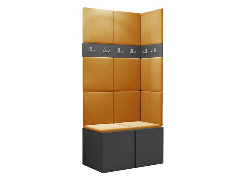 Garderoba MIRJAN 24 Orion I grafit + żółty 1 kpl.