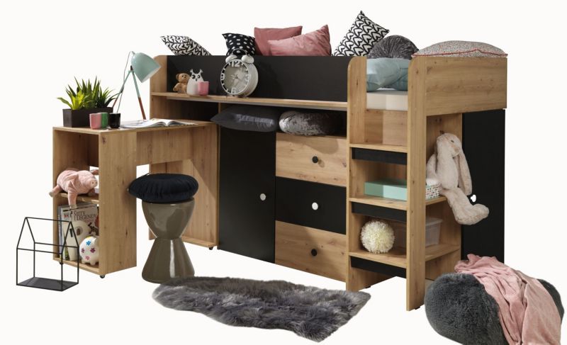 Łóżko piętrowe Antresola Abiks SMART 1 czarny 1 szt.