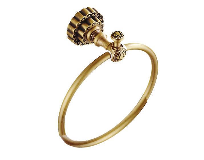 Wieszak na ręczniki Lauferi CECEA okrągły mosiężny szczotkowany mosiądz retro 1 szt.