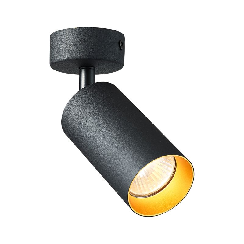 Kinkiet GU10 LED MasterLED Eris IP20 ruchomy aluminiowy wewnętrzny czarny złoty środek 1 szt.