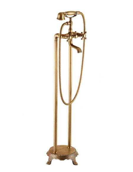 Bateria wannowa Lauferi ALTHEA wolnostojąca mosiężna szczotkowany mosiądz retro 1 szt.