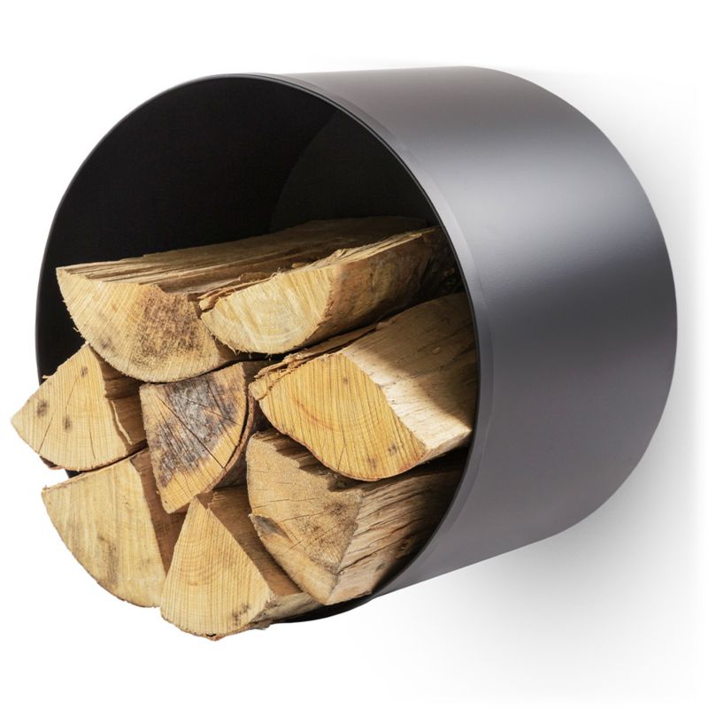 Kosz na drewno Darco wiszący czarny