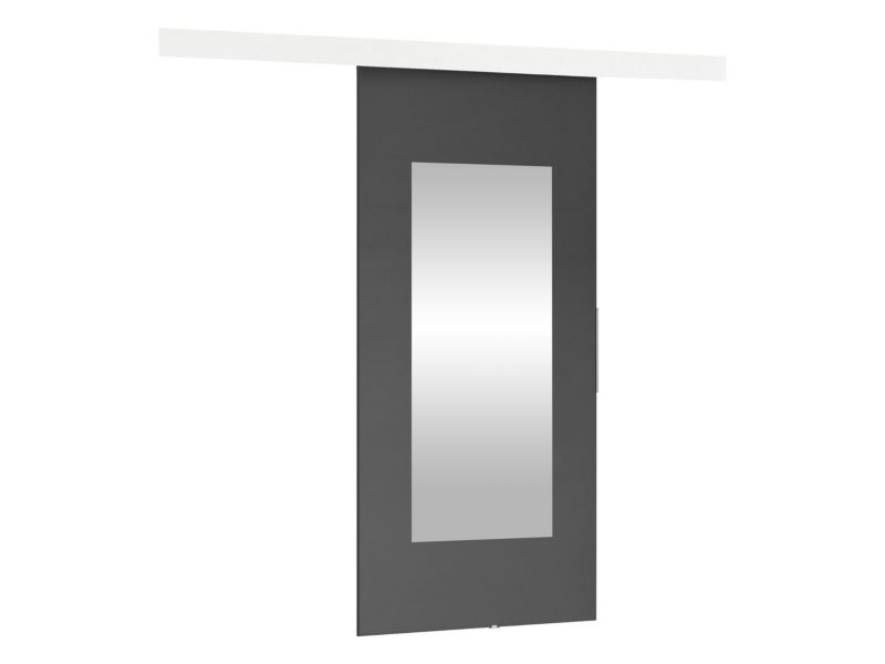 Drzwi przesuwne wewnętrzne MIRJAN 24 Malibu VII 80 + samodomykacz antracyt + czarny lacobel 1 kpl.