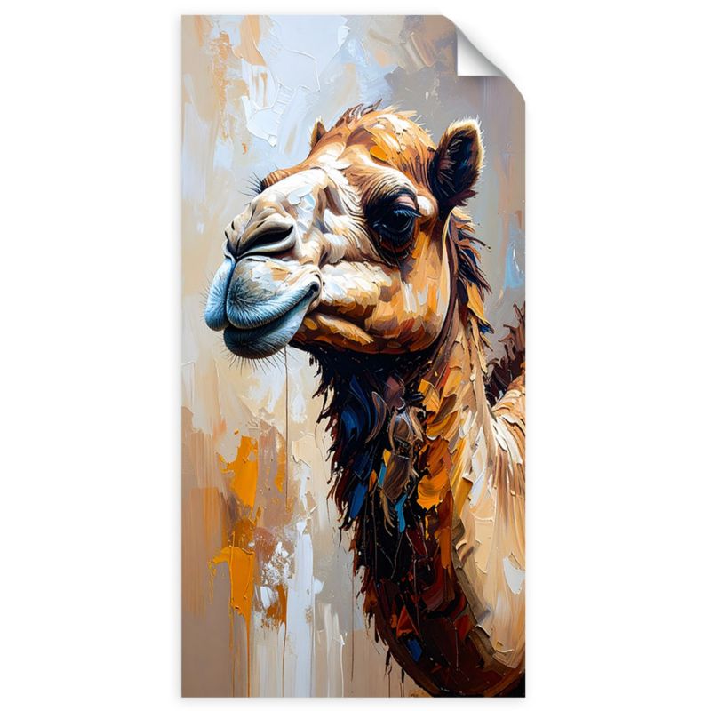 Naklejka na ścianę do salonu sypialni Feeby Wielbłąd Pustynia Zwierzęta Afryka 50x100cm 1szt