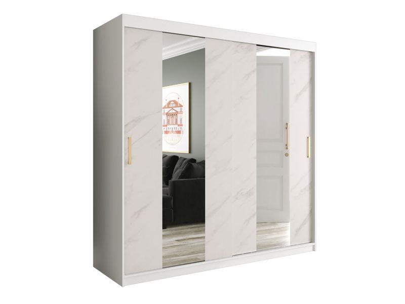 Szafa MIRJAN 24 Marmur Pole 200 biały mat / biały marmur 1 szt.