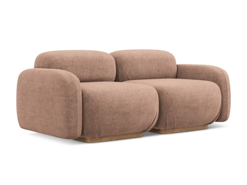 3-osobowa kanapa modułowa LaMiaSofa CATANIA z tkaniny bouclé 190x95 cm brudny róż 1 szt.