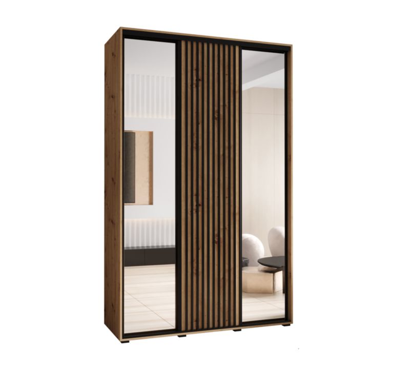 Szafa przesuwna Garderoba Abiks LANKO 2 160 gł. 45 artisan/czarny 1 szt.