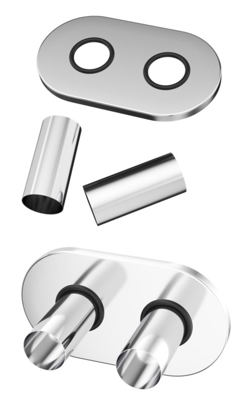 Zestaw maskujący okrągły Granitan rozeta maskująca Chrom do zaworu grzejnika 1 szt.