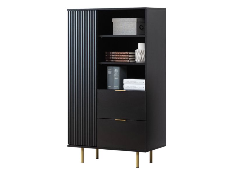 Regał MIRJAN 24 pokojowy Nubia R1D2SZ czarny 1 szt.