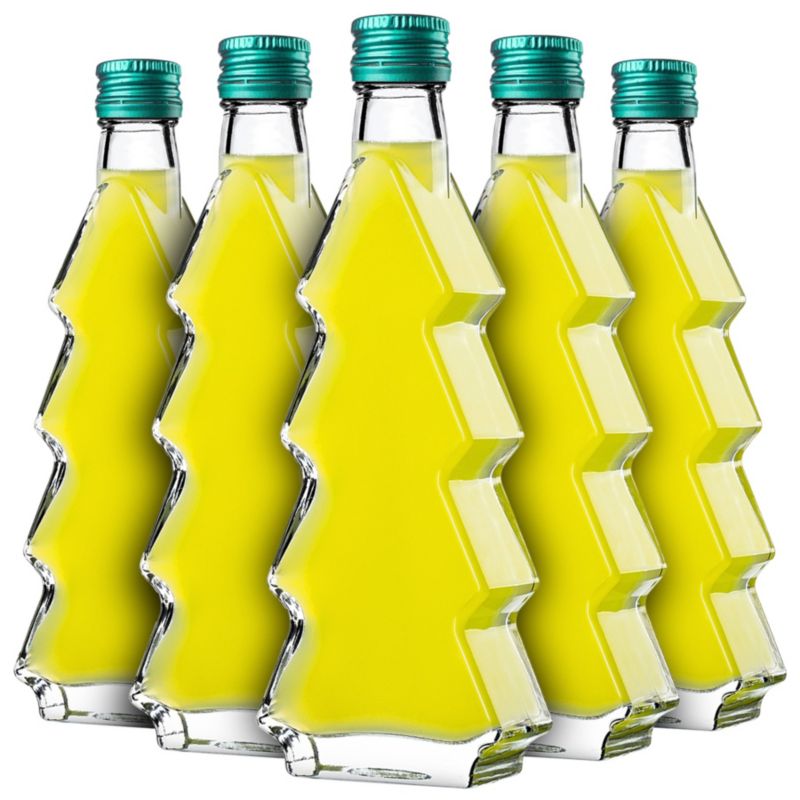 Butelka KADAX szklana choinka 200ml z zieloną zakrętką 10 szt.