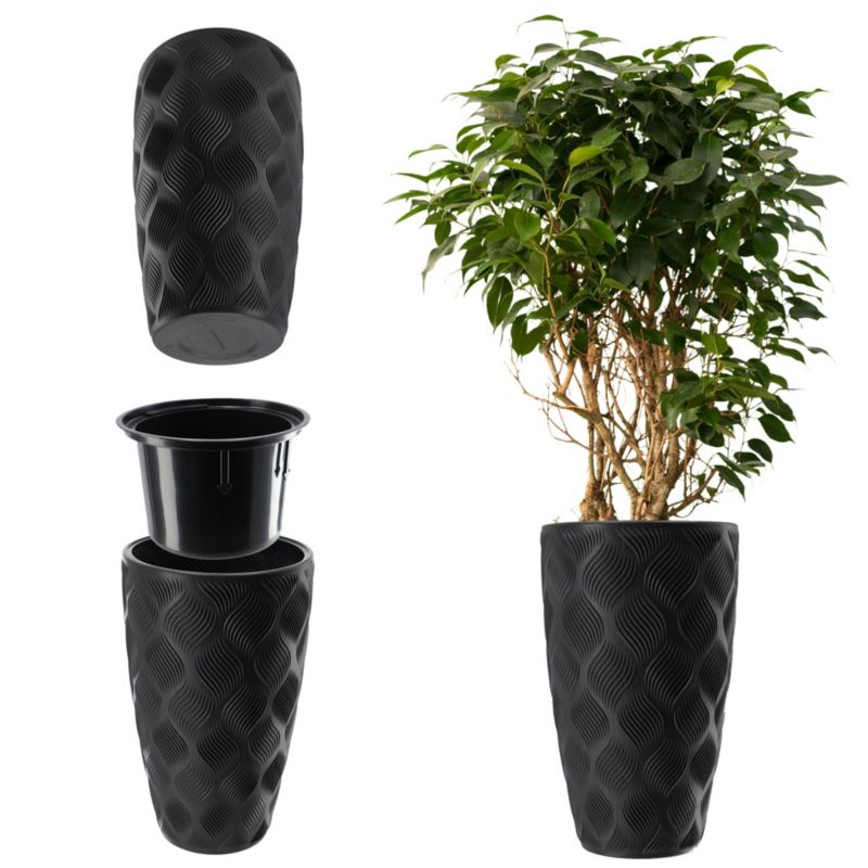 Doniczka KADAX Donica Z Wkładem Ogrodowa Czarna 58,5cm 1 szt.