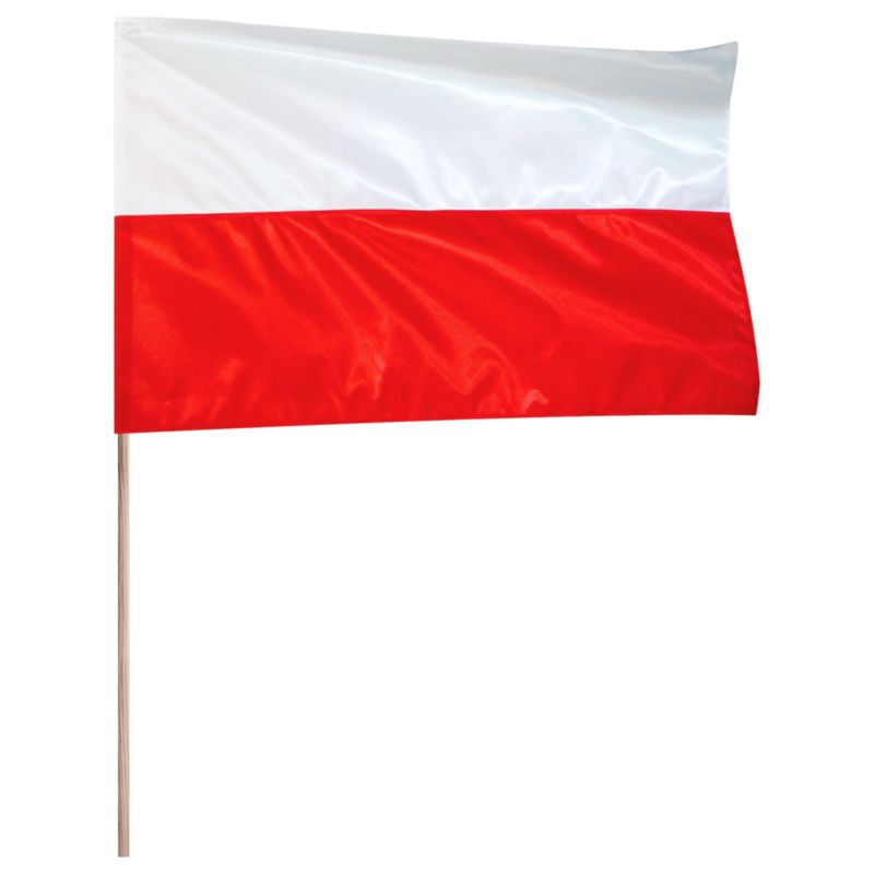 Flaga narodowa Polski Manufaktura Flag 112 x 70 cm z drzewcem 120 cm