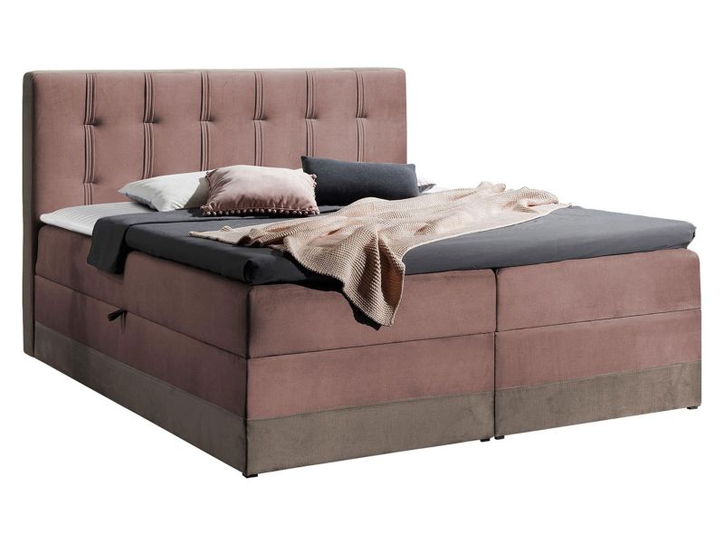 Łóżko kontynentalne MIRJAN 24 Royal 180x200 orzechowy/brudny róż 1 szt.