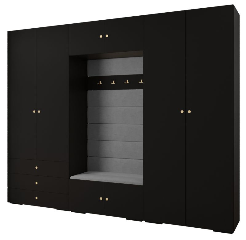 Garderoba do przedpokoju Abiks INOVA 2 Z14 czarny+złoty+manila16 1 szt.