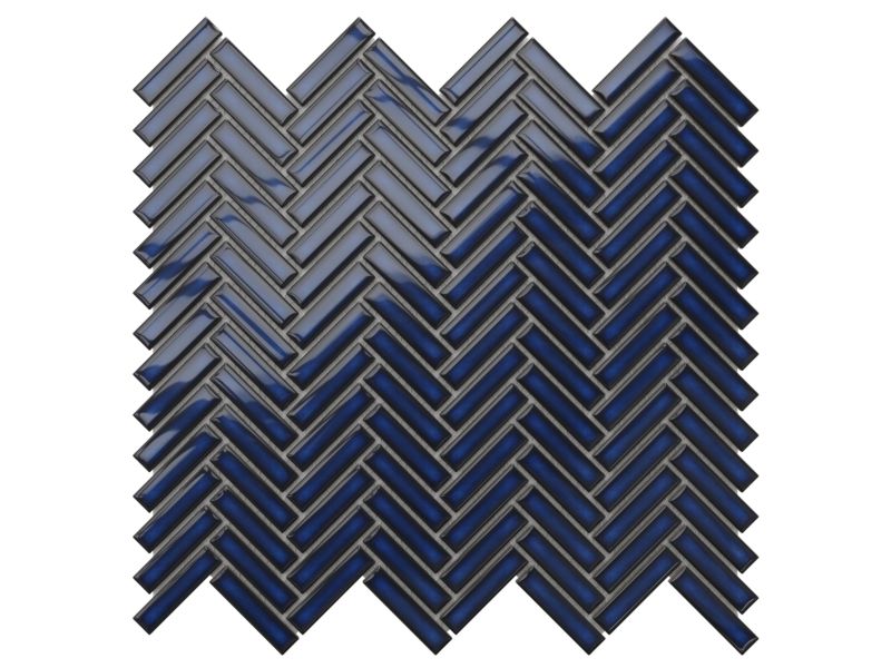 Mozaika ceramiczna Ilcom Mini Chevron Jodełka Deep Blue 27.0 x 28.0 cm 1 szt.