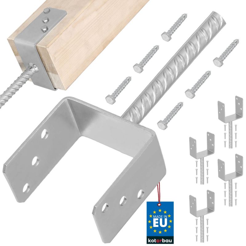 Podstawa słupa KOTARBAU z prętem do wmurowania 120 mm 4 szt.