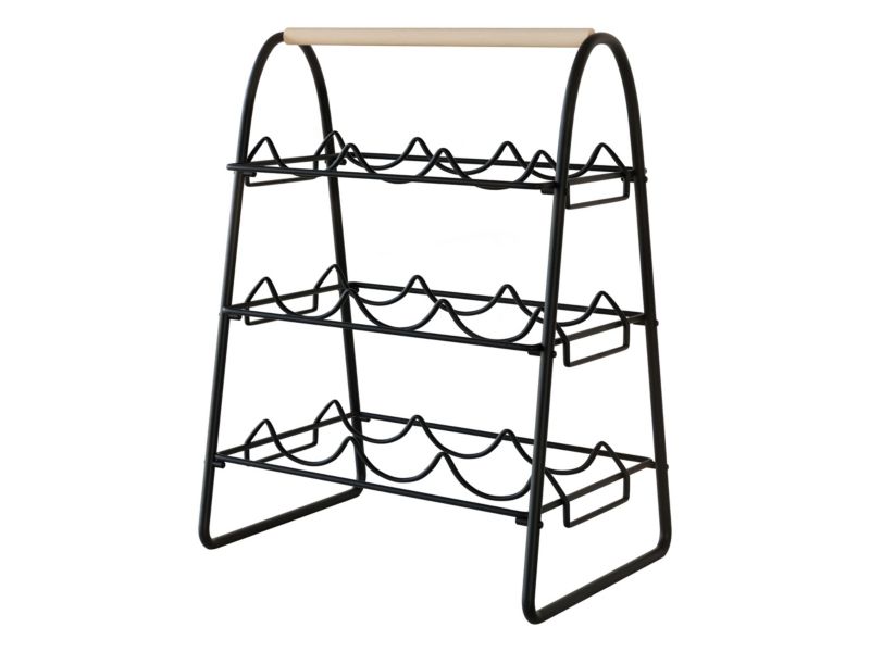 Stojak na 9 butelek wina MIRJAN 24 Acyzal czarny + drewnopodobny 1 szt.