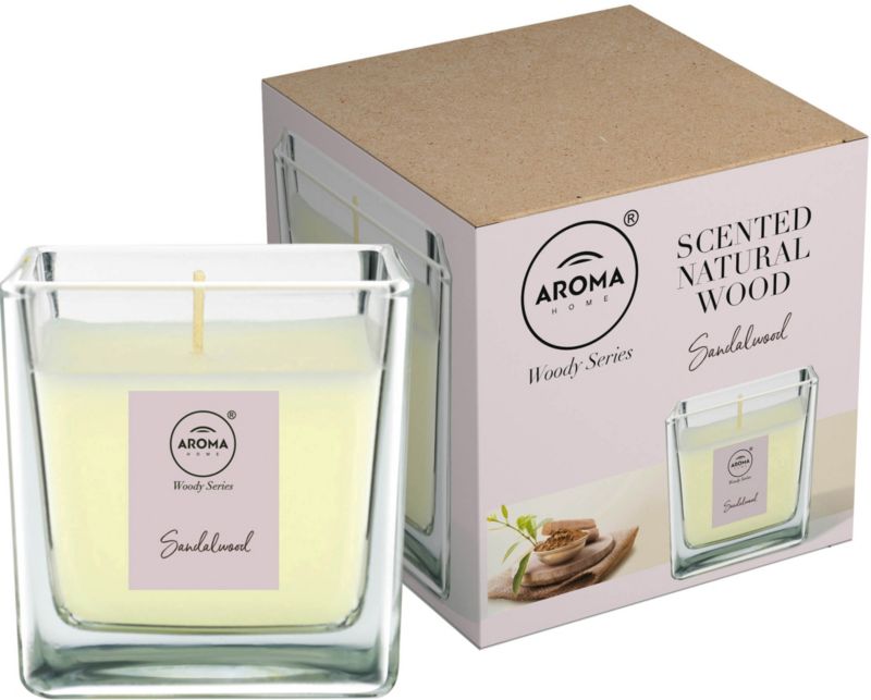 Świeca zapachowa Aroma Home Woody Series drzewo sandałowe 155 g