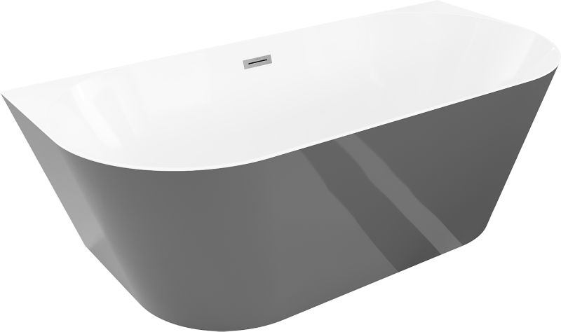 Wanna przyścienna Mexen Oval Slim biało-szara 170x80 cm .- 52661708062-95 1 szt.