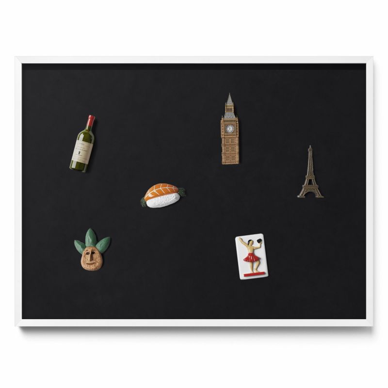 Tablica na magnesy z podróży Tulup 80x60 cm Kolor czarny w białej ramie 1 szt.