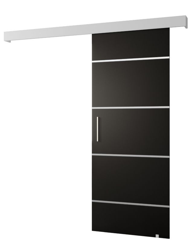 Drzwi przesuwne naścienne Abiks SALWADOR IV 80 czarny mat + biały mat + srebrny 1 szt.