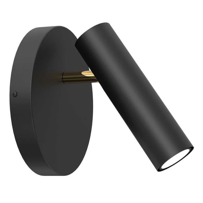 Kinkiet ścienny Luminex Axion czarny mat-złoty połysk do czytania 1 x GU10 x 8W IP20 wym: 19,5 x 19,5 x 24 cm - 1 szt.