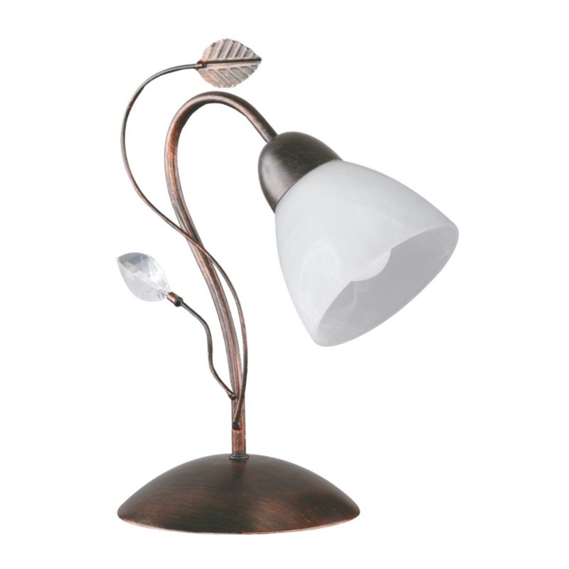 Lampa stołowa Trio Traditio brązowo-biała 1 x E14 x 40W IP20 wym: 32 x 16 x 16 cm metal - 1 szt.