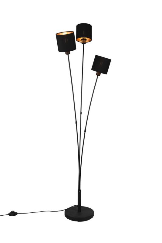 Lampa podłogowa stojąca RL Tommy czarno-złota 3 x E14 x 40W wym: 150 x 41 x 42 cm - 1 szt.