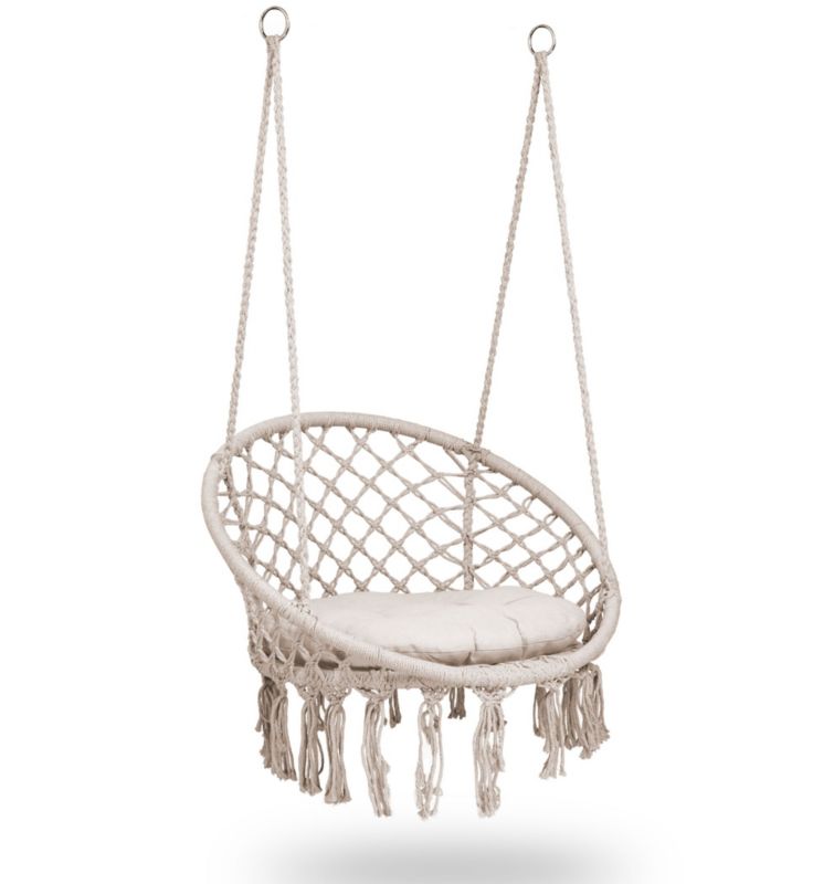Fotel wiszący Sofotel huśtawka ogrodowa z poduszką boho 1 szt.
