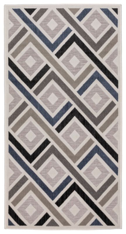 Dywan Multidecor Shift OUTDOOR na zewnątrz i do wewnątrz 80 x 150 cm romby szaro-granatowy 1 szt.