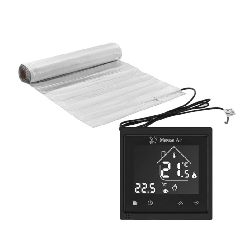 Zestaw mat grzewczych pod płytki Mission Air MA-160 1m² + Libra Czarny 1szt