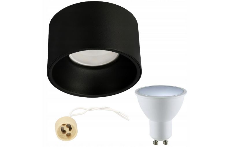 Punktowa oprawa sufitowa EDO podtynkowa ZAMA Black S, IP20, LED 5,5W, 3000K, 500lm, GU10, okrągła czarna, czarny środek 1 szt.