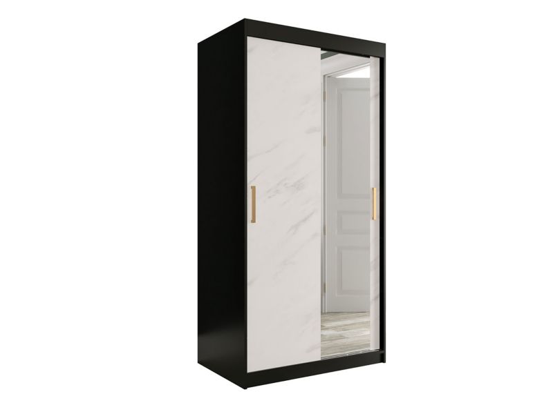 Szafa MIRJAN 24 Marmur T2 100 czarny mat / biały marmur 1 szt.