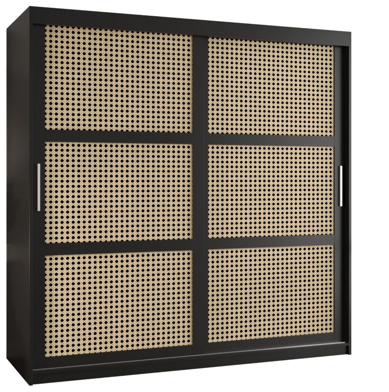 Szafa przesuwna Garderoba Abiks PLECIONKA WIEDEŃSKA 180 czarny 1 szt.