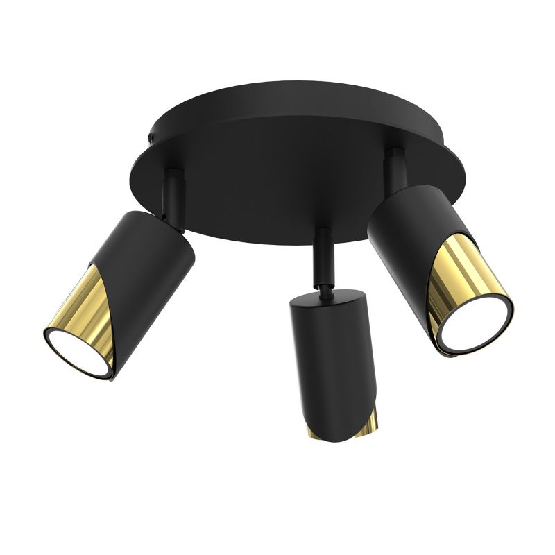 Lampa sufitowa Luminex Shift czarny mat-złoty połysk 3 x GU10 x 15W wym: 17 x 23 x 23 cm - 1 szt.