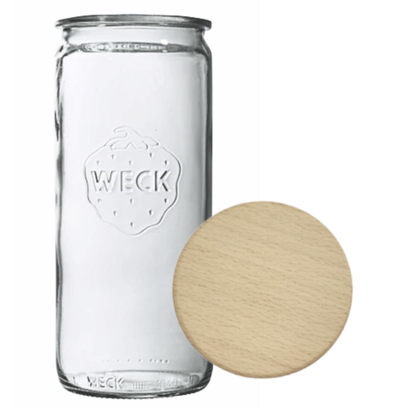 Słoik MODO24 Weck 1500 ml fi 100 cylinder drewniane wieko 1 kpl.