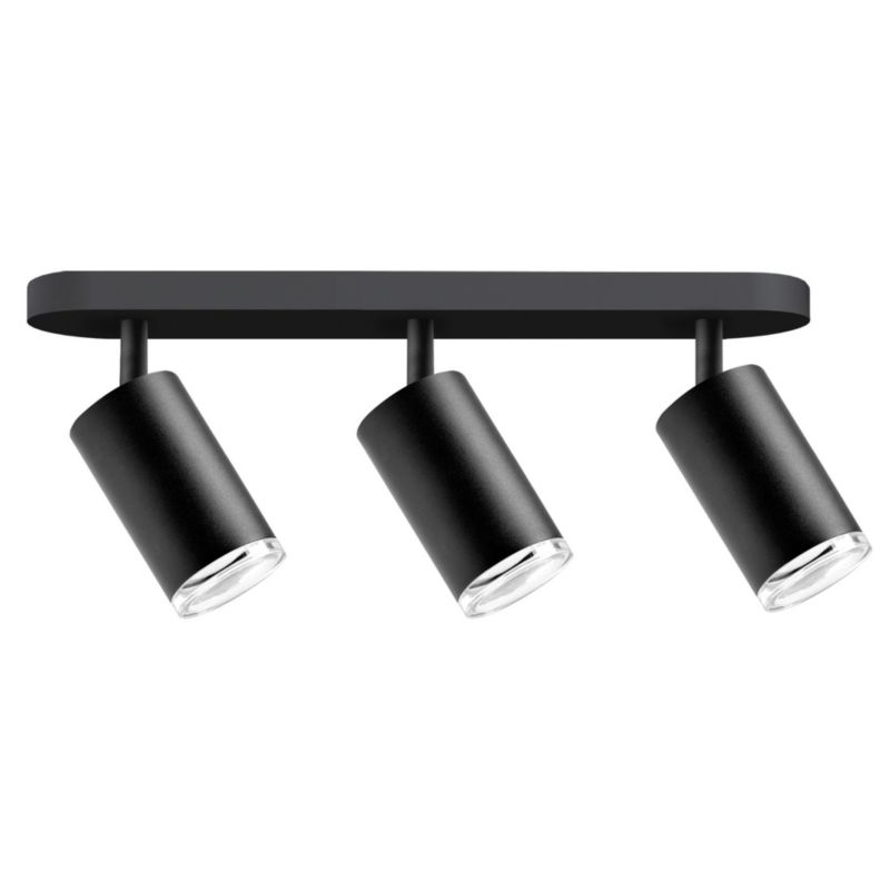 Kinkiet ścienny Polux Turyn czarno-przeźroczysty akryl 3 x GU10 x 10W IP44 wym: 16,3 x 5,5 cm - 1 szt.