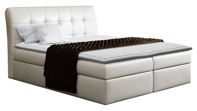 Łóżko kontynentalne MIRJAN 24 Diego 180x200 ekoskóra chłodny beż 1 szt.