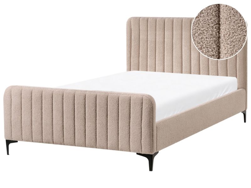 Łóżko Boucle Lunan 120 x 200 cm Beżowy 1 szt.