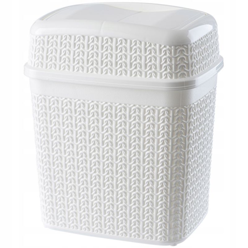 Kosz Na Śmieci KADAX Łazienkowy 5L Biały Do Łazienki Wc Śmietnik Uchylny Z Klapą 1 szt.